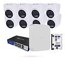 Kit camaras ip de seguridad x8 domos 2mpx 