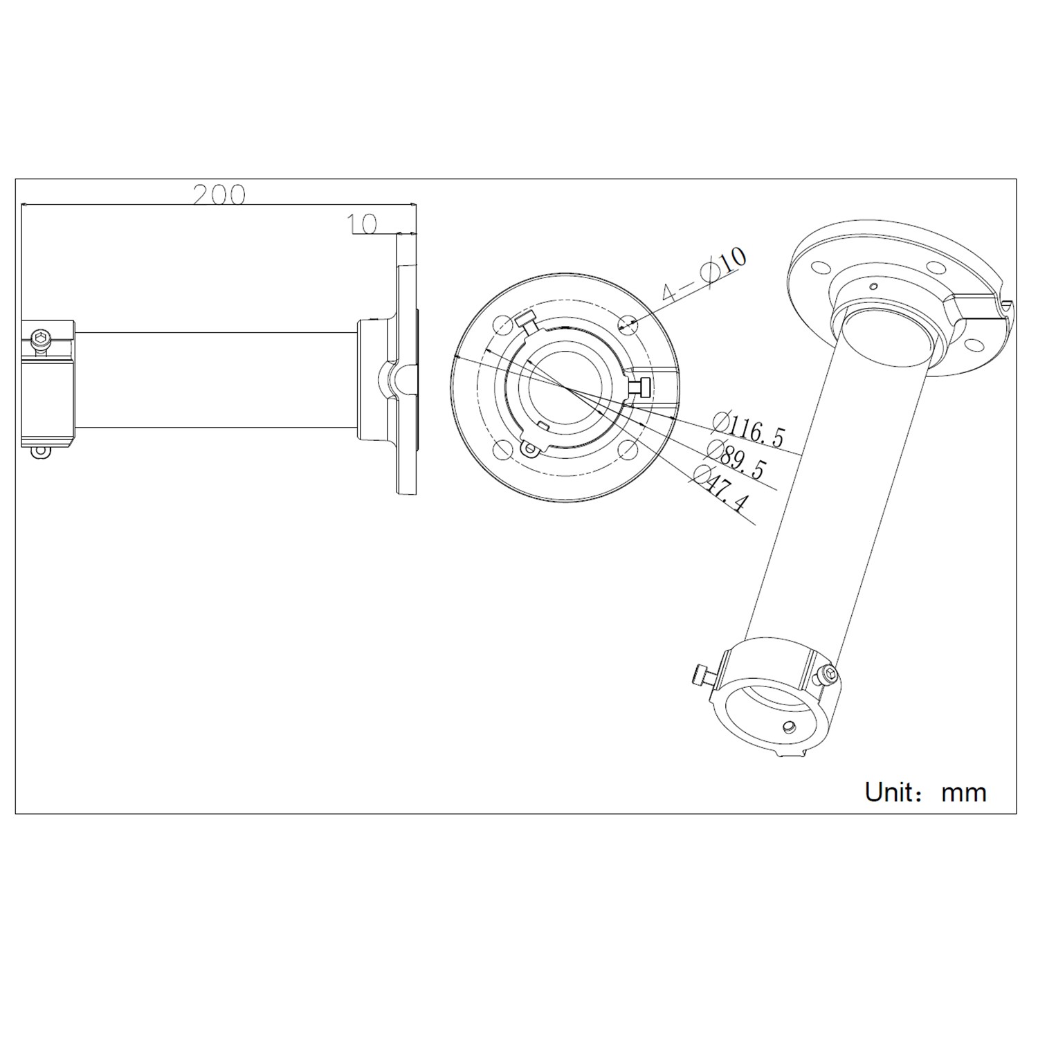 SOPORTE TECHO 200 HH 30KG