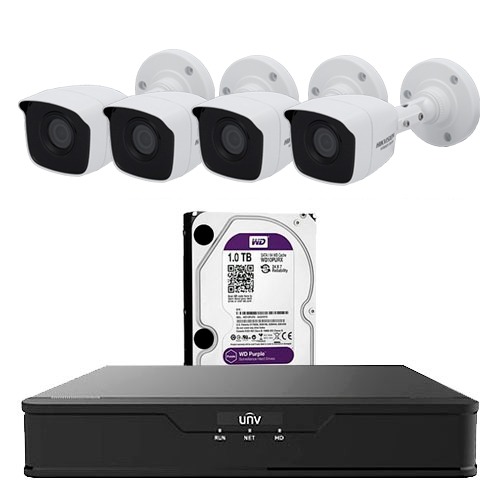 KIT UNIVIEW ANALOGICO 4 CAMARAS BULLET 4MPX