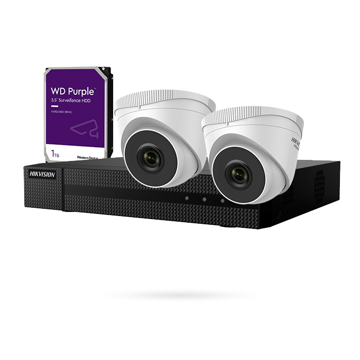 KIT IP POE 2 CAMARAS DOMO FULL HD