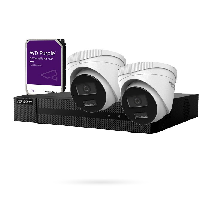 KIT IP POE 2 CAMARAS DOMO 4MP