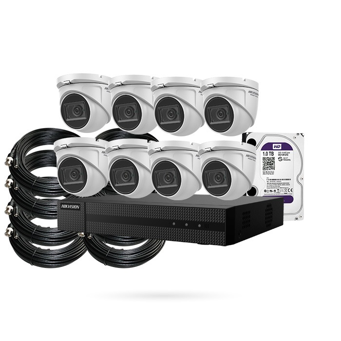 KIT HIKVISION 8 CAMARAS DOMO AUDIO