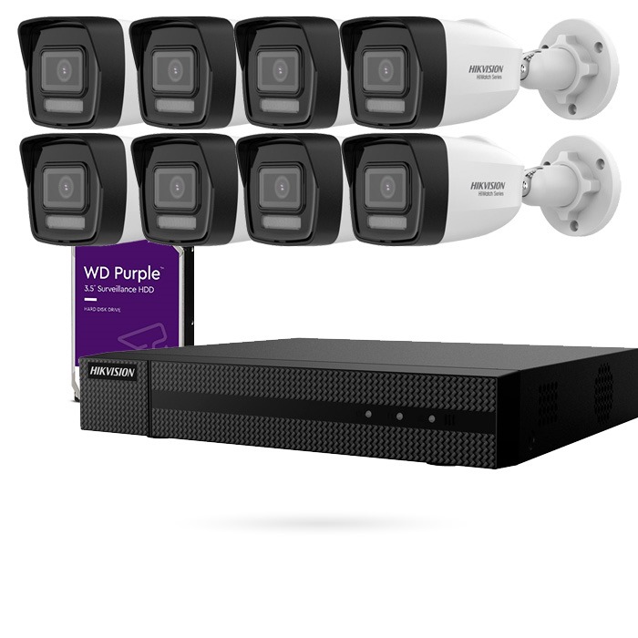 KIT IP POE 8 CAMARAS BULLET 4MPX