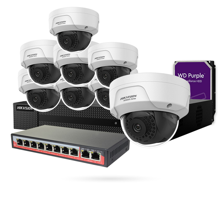 KIT IP 8 CAMARAS DOMO 4MPX