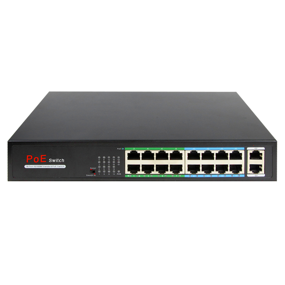 SWITCH POE 16 PUERTOS 2 GIGABIT