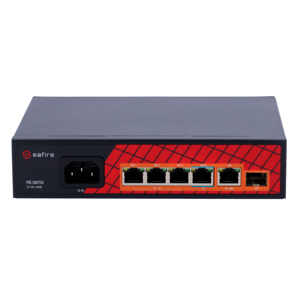 SWITCH POE 4 PUERTOS 1000MBPS HIPOE