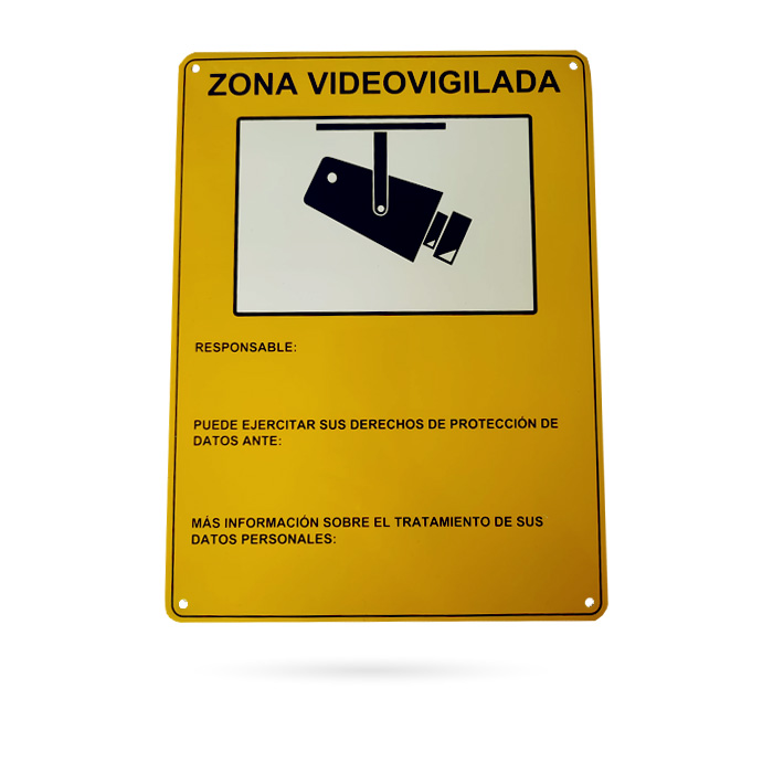 CARTEL ZONA VIDEOVIGILADA ALUMINIO