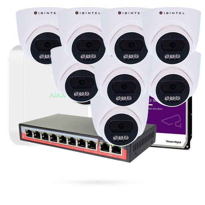AJAX KIT POE 8 CAM DOMO IBINTEL FULL HD