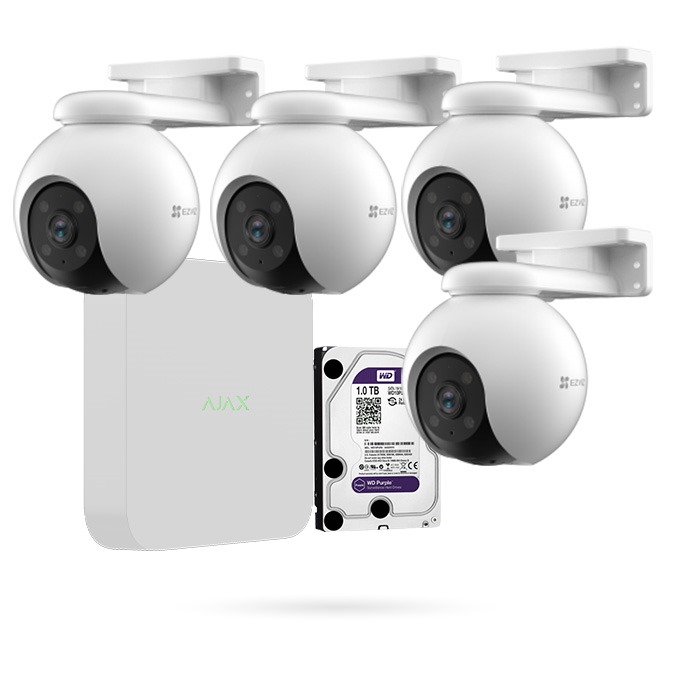 AJAX KIT 4 CAM EZVIZ PT EXTERIOR WIFI