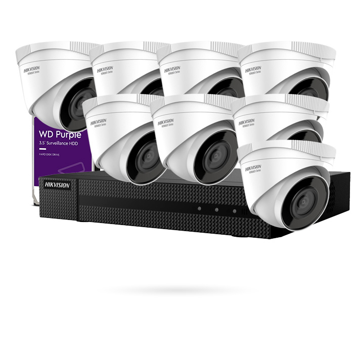 KIT IP POE 8 CAMARAS DOMO 4K