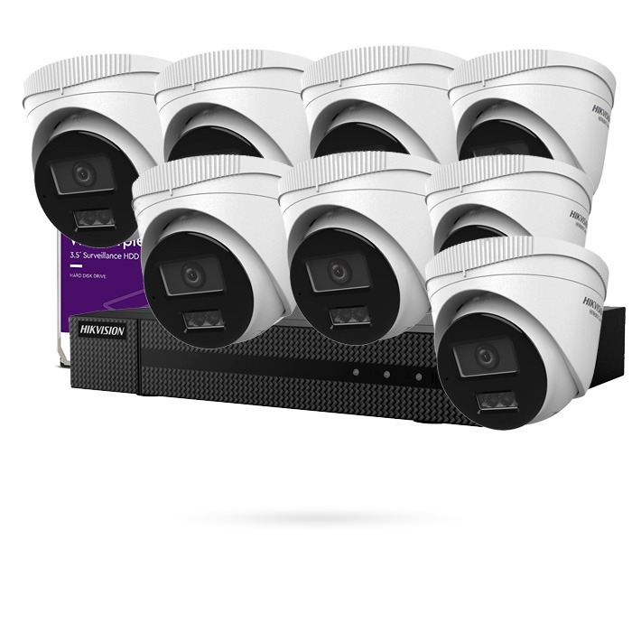 KIT IP POE 8 CAMARAS DOMO 4K