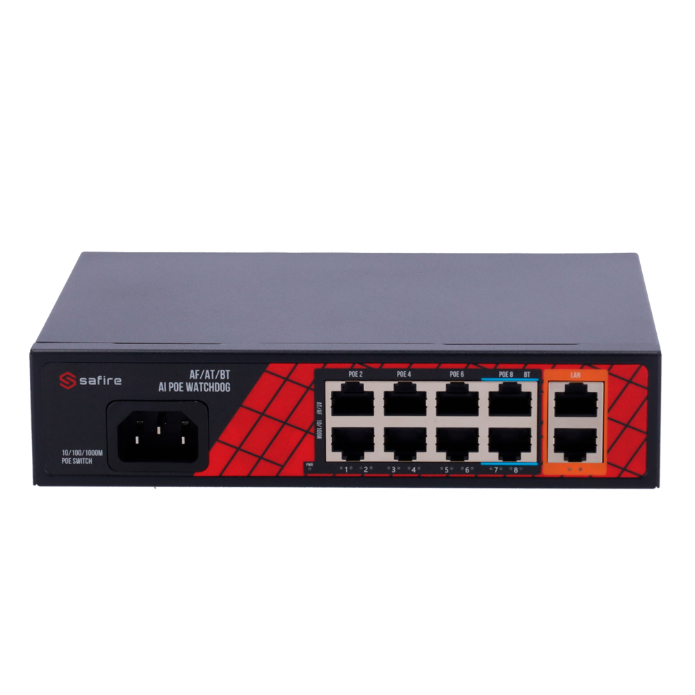 SAFIRE SWITCH POE 8 PUERTOS 10/100/1000