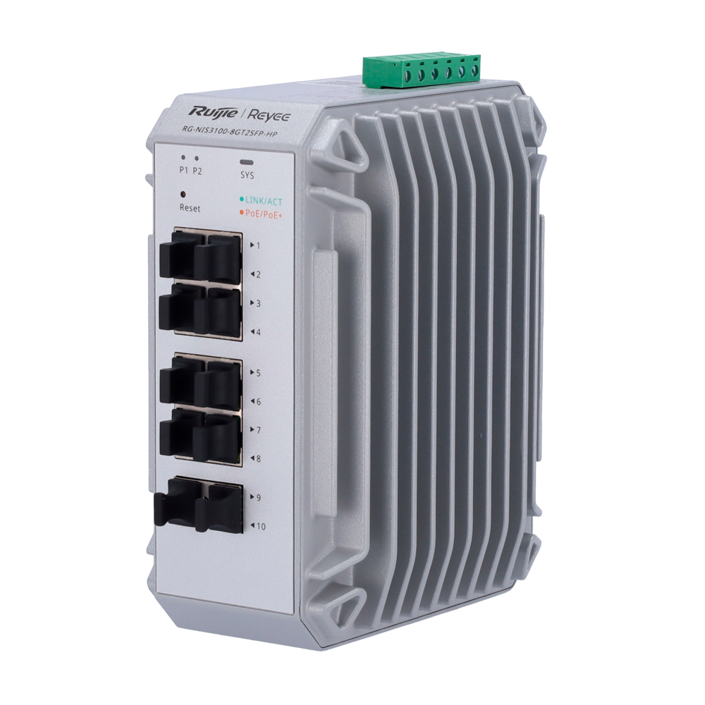 REYEE SWITCH POE INDUSTRIAL 8 CH + 2 SFP