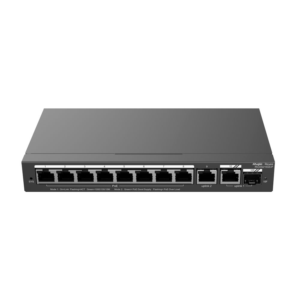 REYEE SWITCH POE 8 CH 2 UPLINK + 1 SFP