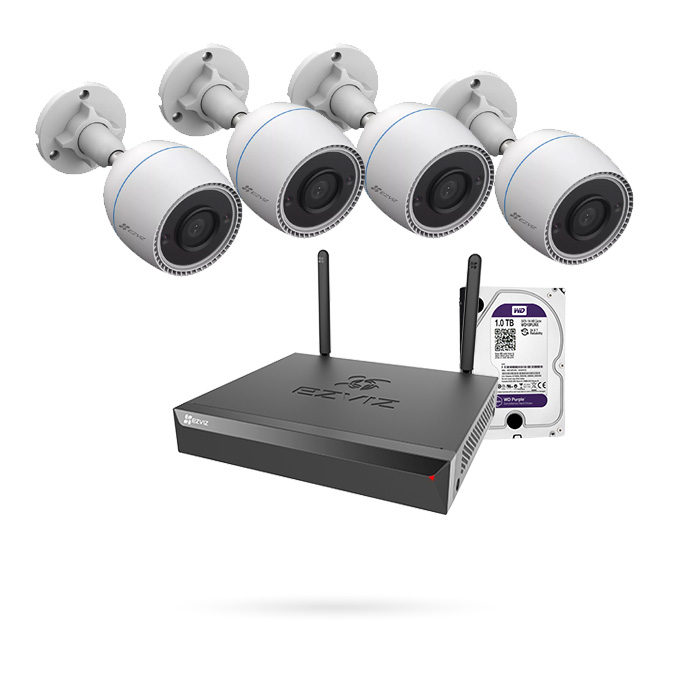 KIT 4 CAMARAS EZVIZ EXTERIOR