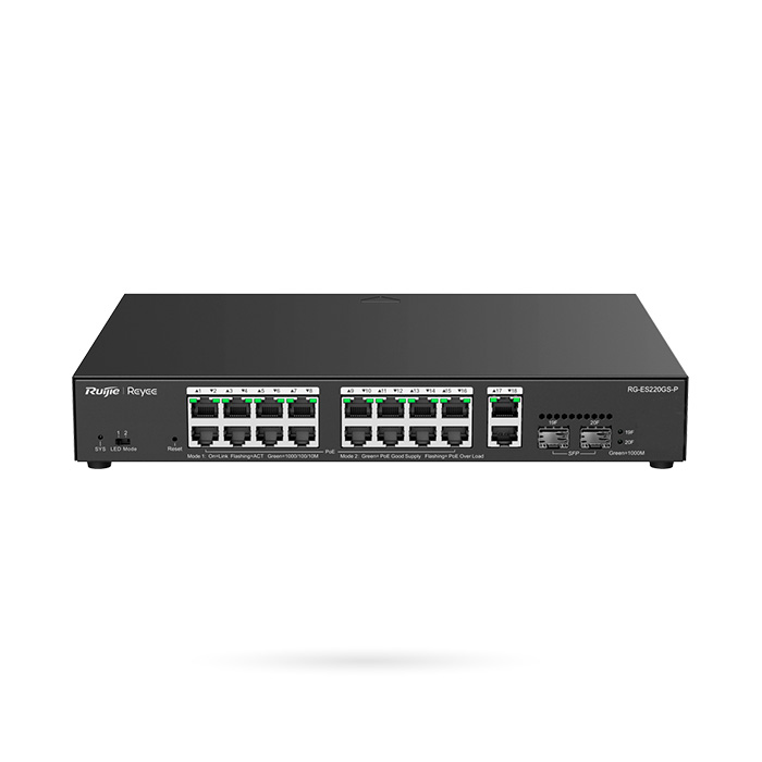 REYEE SWITCH POE 16 + 2 UP + 2 SFP GEST