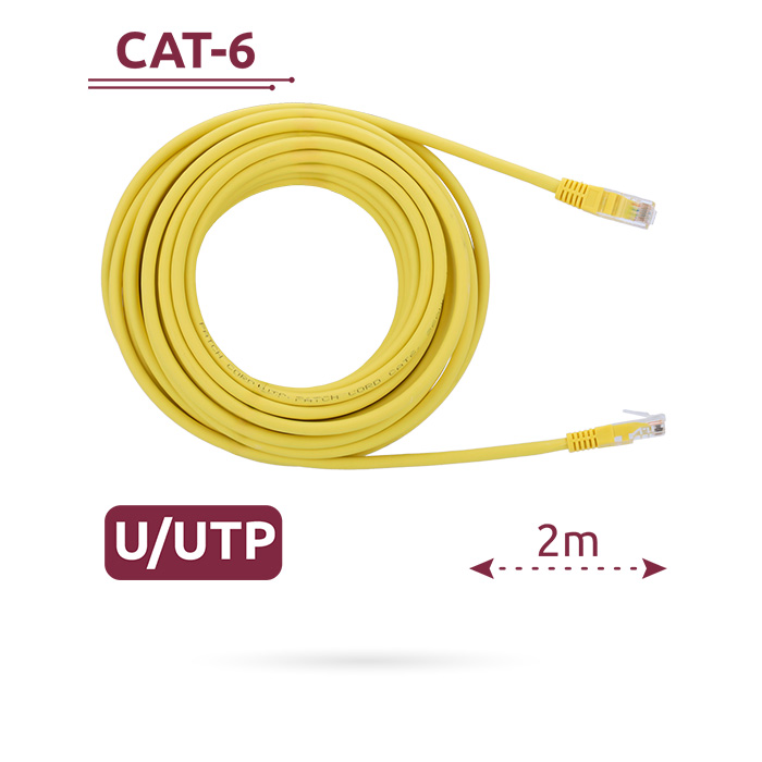 CABLE UTP CAT 6 2M AMARILLO