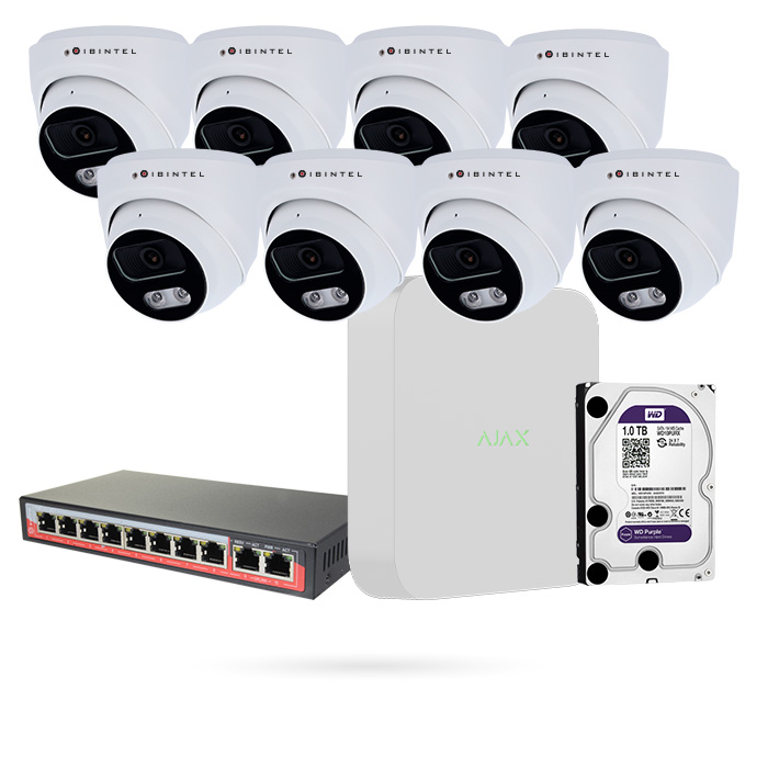 AJAX KIT POE 8 CAM DOMO IBINTEL 4 MPX