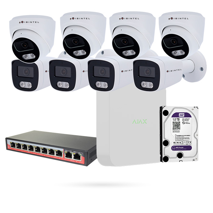 AJAX KIT POE 8 CAM IBINTEL 4 MPX