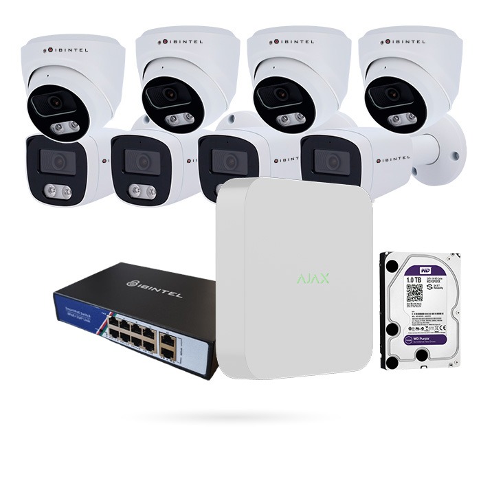 AJAX KIT POE 8 CAM IBINTEL 4 MPX