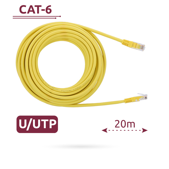CABLE UTP CAT 6 20 M AMARILLO