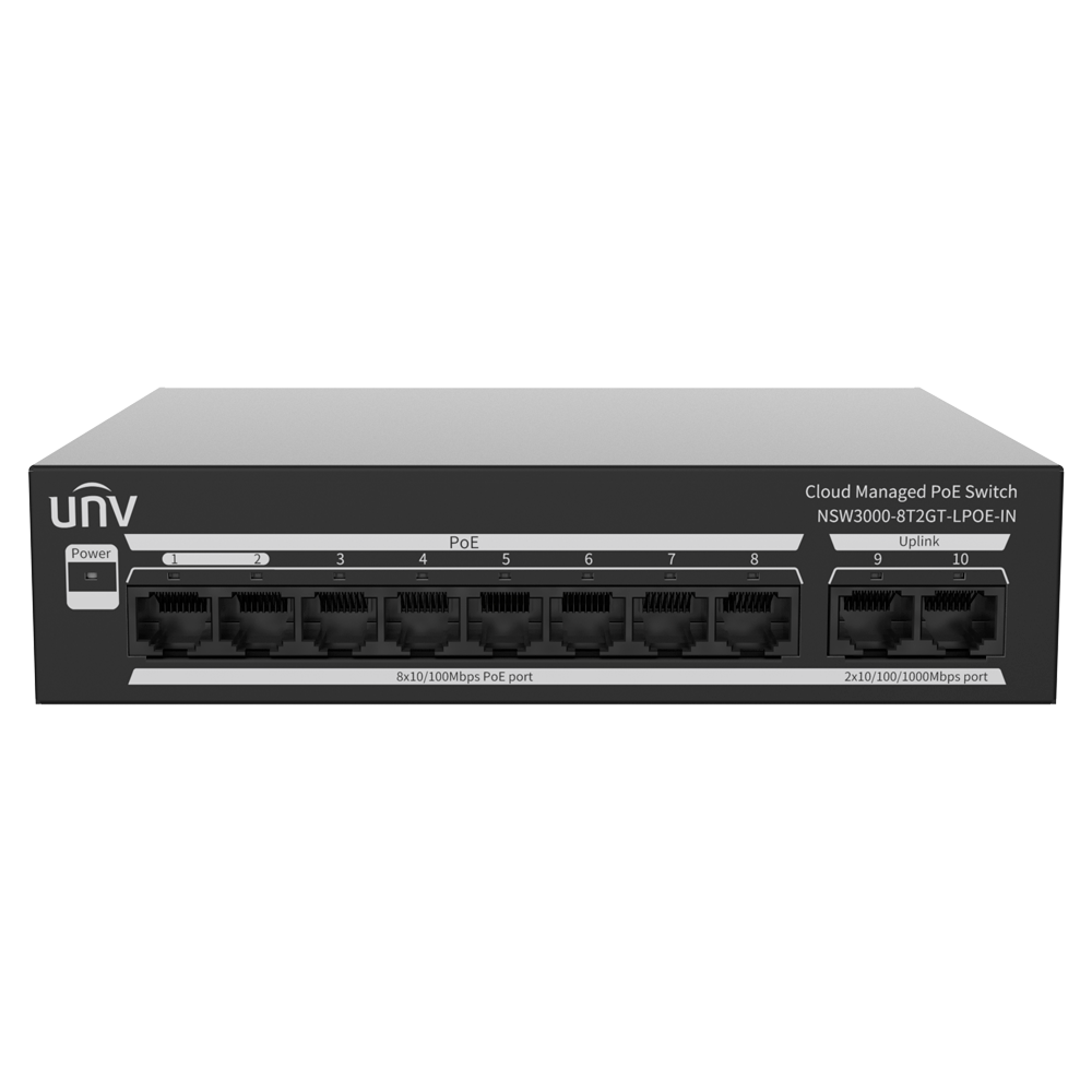 SWITCH POE 8 PUERTOS UNIVIEW 100MBPS