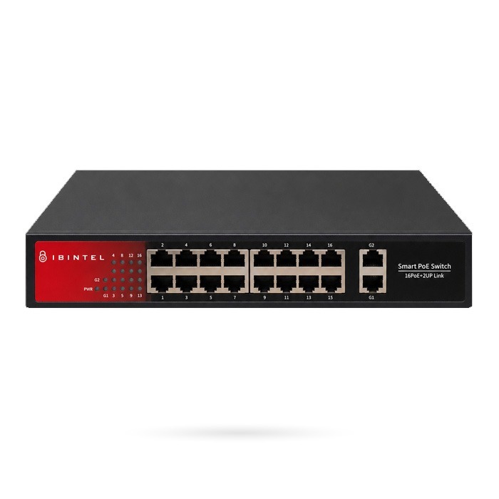 IBINTEL SWITCH POE 16 CH + 2 UP 10/100/1000