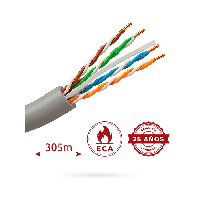 BOBINA CABLE UTP 6 305M BC PVC ECA