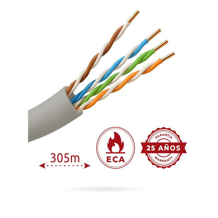 BOBINA CABLE UTP 5E 300M INTERIOR ECA
