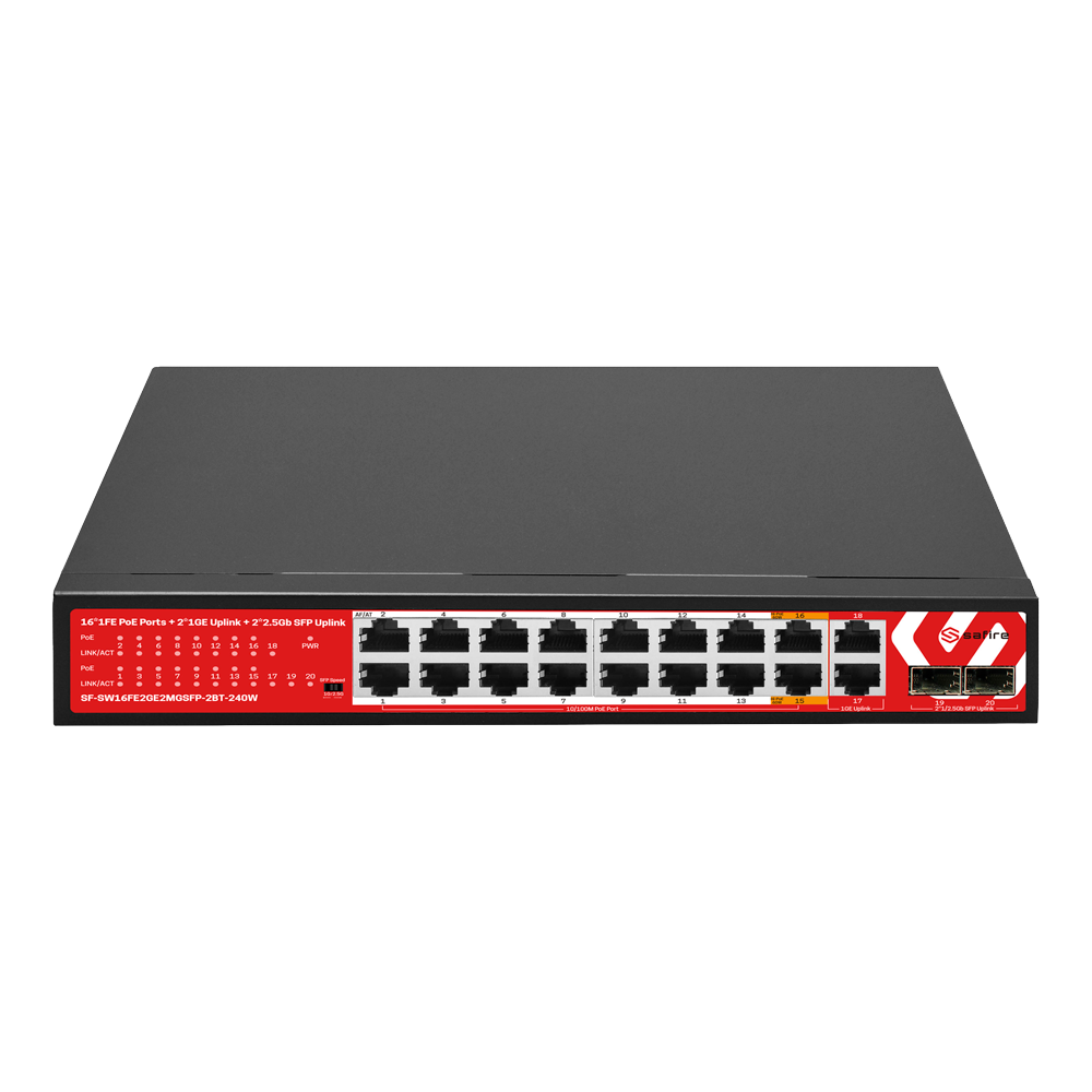SWITCH POE 16 PUERTOS 2 FE POE 2 UPLINK + 2 SFP 
