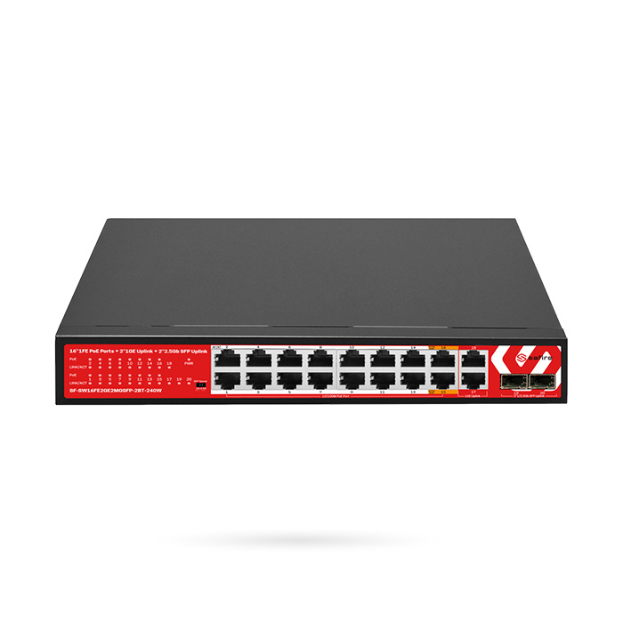 SWITCH POE 16 PUERTOS 2 FE POE 2 UPLINK + 2 SFP