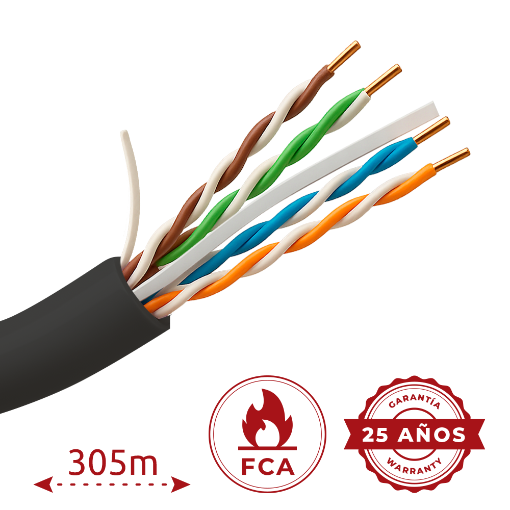 BOBINA UNIVIEW CABLE UTP 6E 300M EXTERIOR