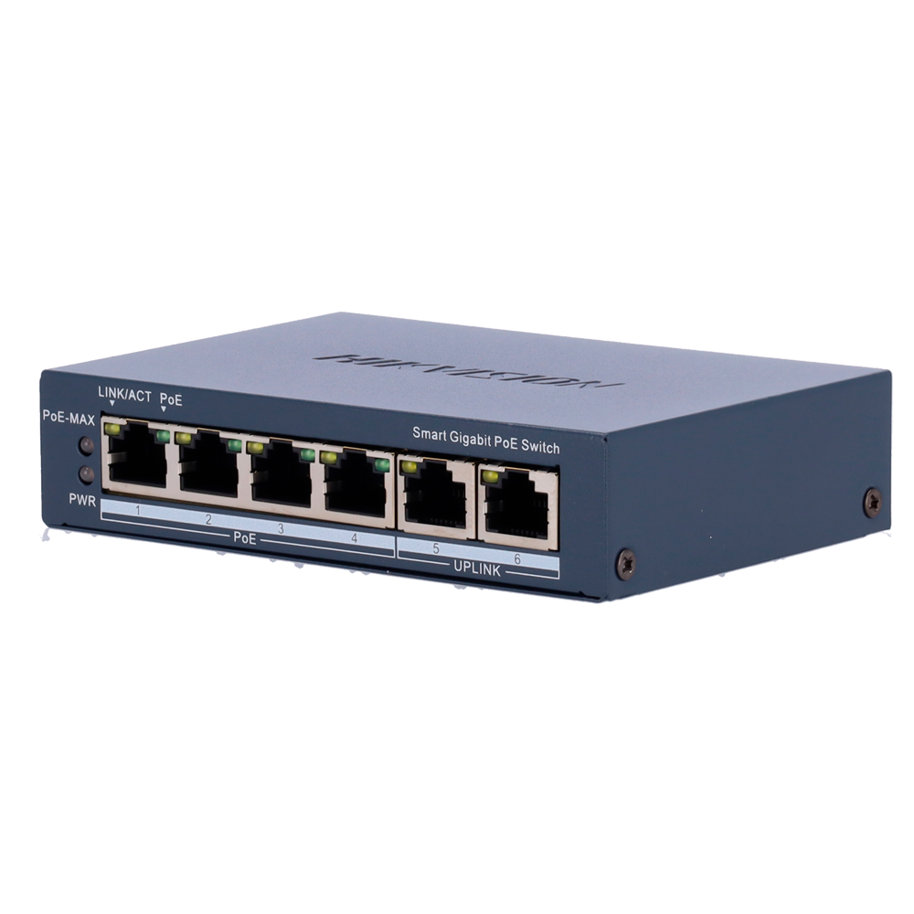 HIKVISION SWITCH POE 4 CH GEST + 2 UPLINK