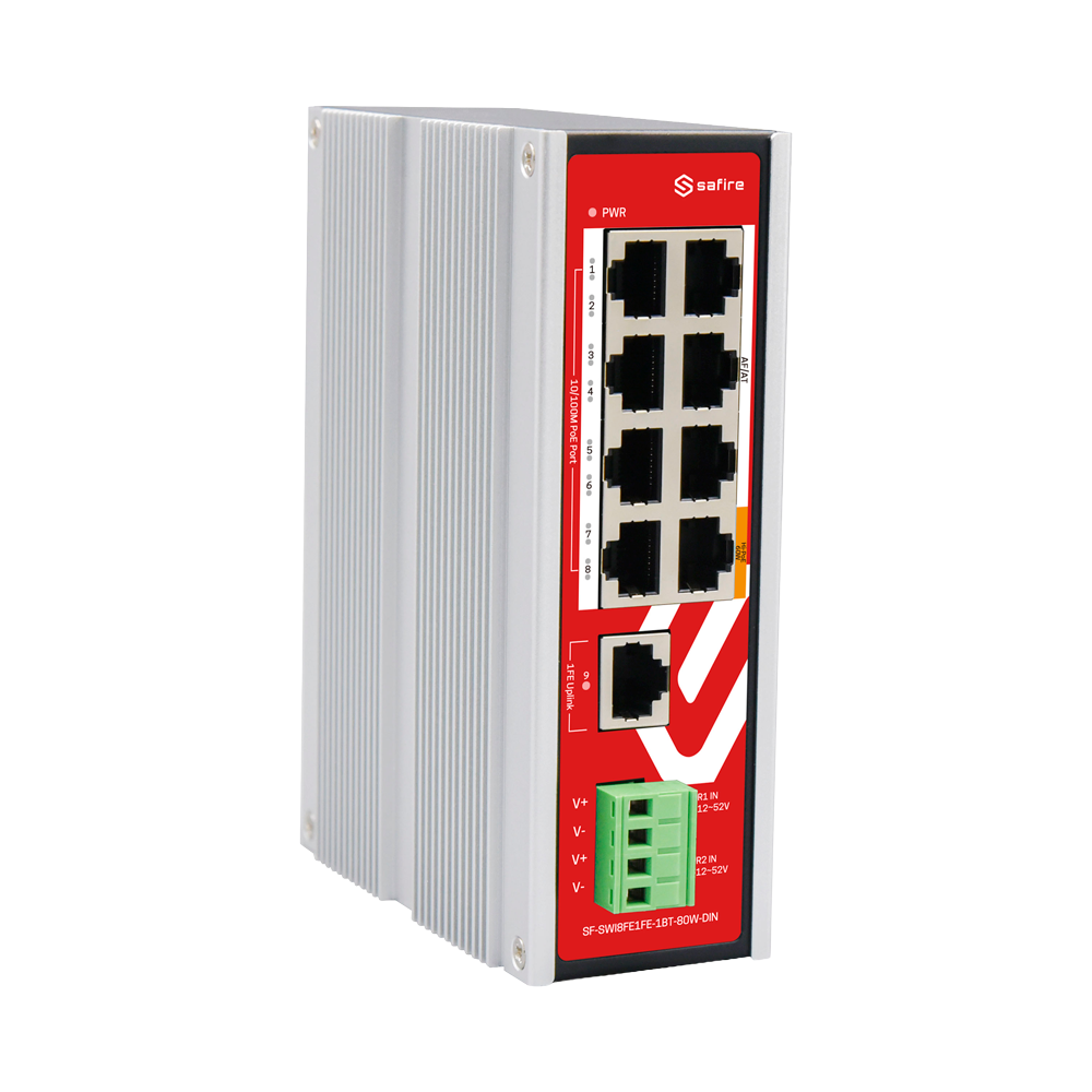 SAFIRE INDUSTRIAL SWITCH POE 7 + 1 HI POE FE 1 UPLINK