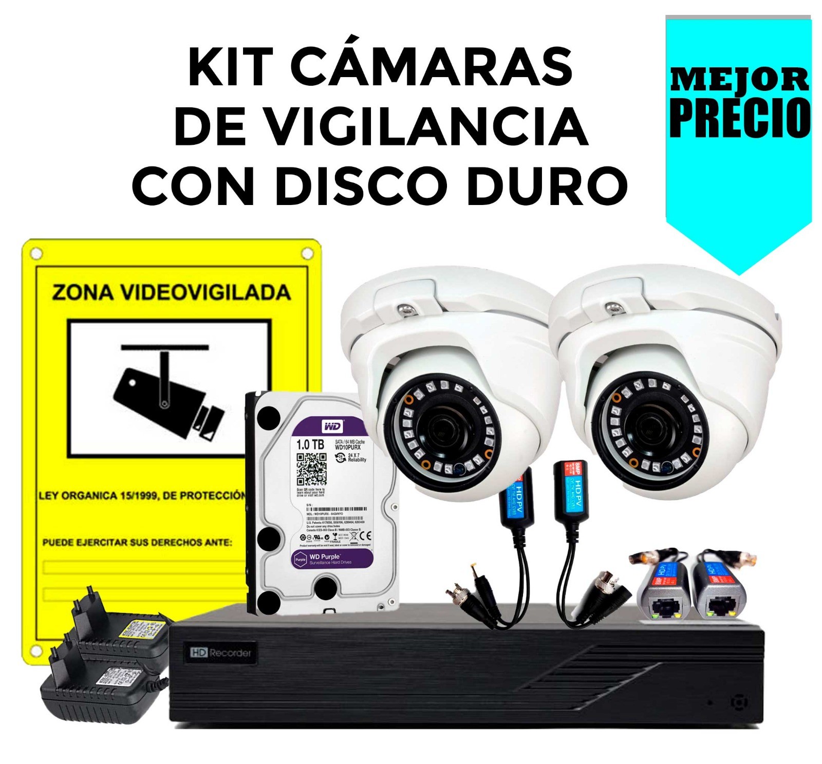 Deformar Cosquillas luz de sol KIT CÁMARAS DE VIGILANCIA CON DISCO DURO