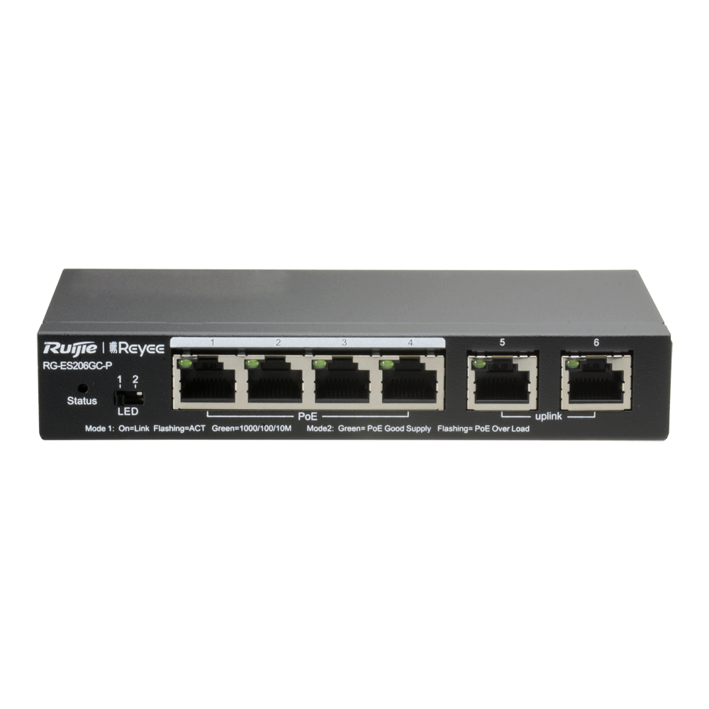 [ACSWRG000002] REYEE SWITCH POE 4 PUERTOS 2 UPLINK