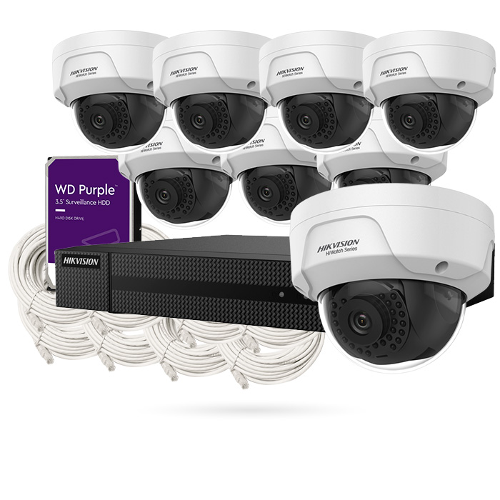 [CTKTHK000047] KIT IP POE CASA 8 CAMARAS DOMO IK10