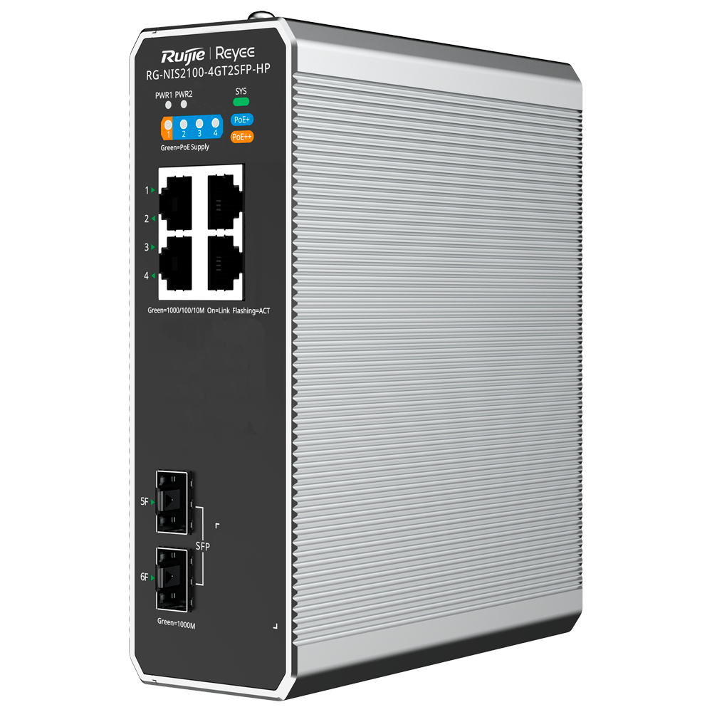 [NTSWRG000017] REYEE SWITCH POE INDUST 4 CH + 2 SFP GB
