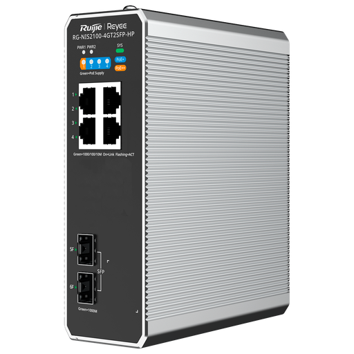 [NTSWRG000017] REYEE SWITCH POE INDUST 4 CH + 2 SFP GB