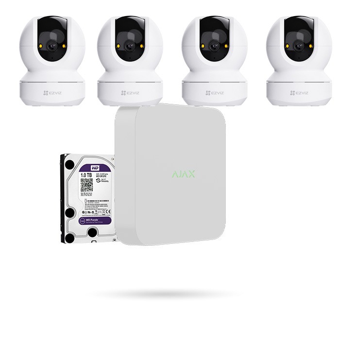 [CTKTAJ000021] AJAX KIT 4 CAM EZVIZ PT PRO INTERIOR