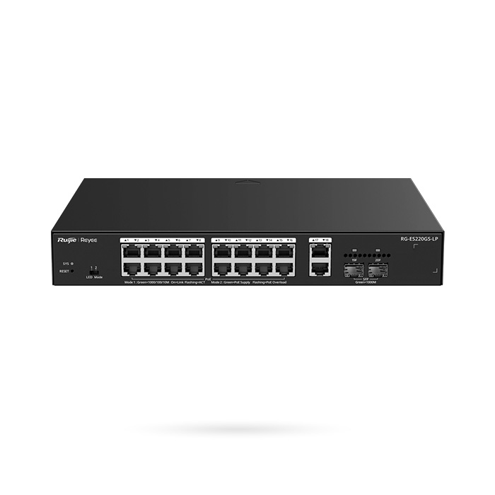 [NTSWRG000022] REYEE SWITCH 16 POE CH GEST 2 UPLINK + 2 SFP