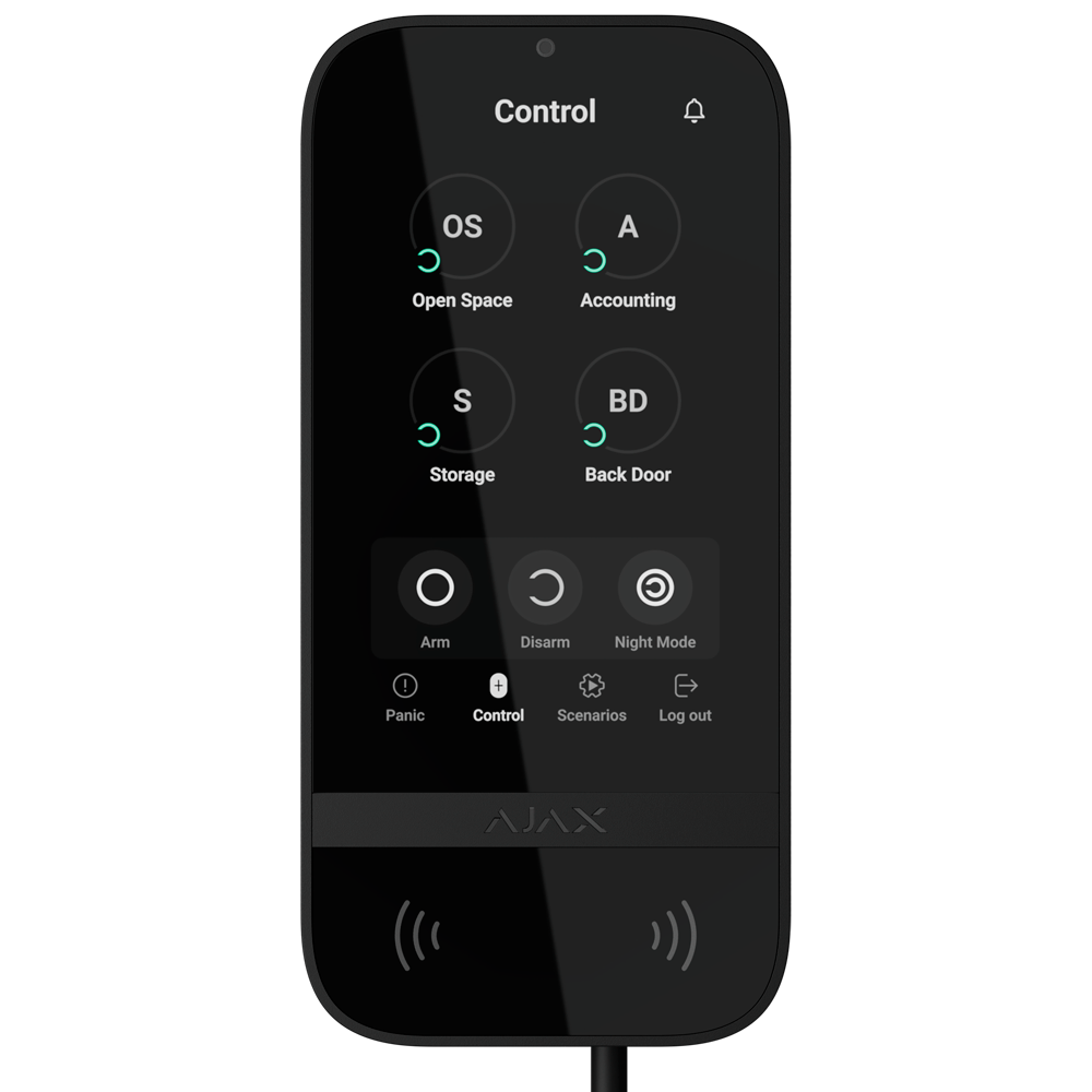 [INCEAF000021] AJAX FIBRA KEYPADTOUCHSCREEN NEGRO